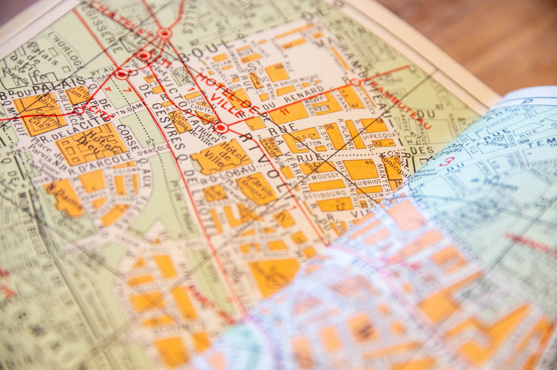 Vintage Paris street map